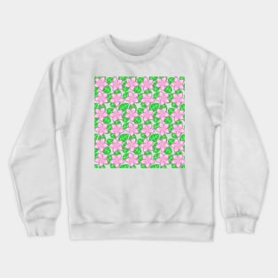 Frangipani Flower Pattern Crewneck Sweatshirt